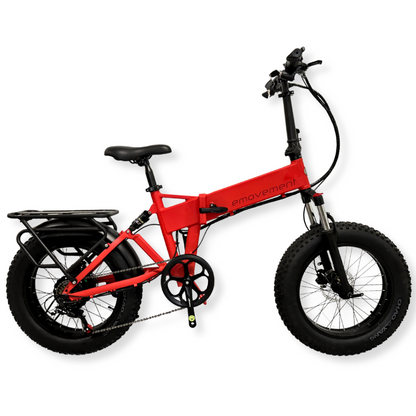 E-Movement Panther v4.2 - Folding Electric Bike - 250W Black/ Blaze Red/ Babe Pink