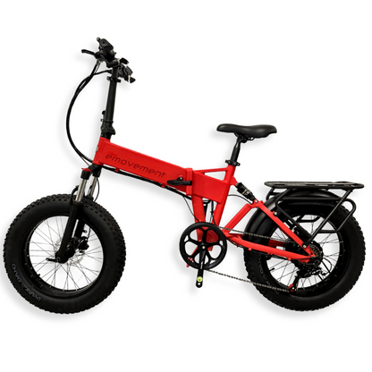 E-Movement Panther v4.2 - Folding Electric Bike - 250W Black/ Blaze Red/ Babe Pink