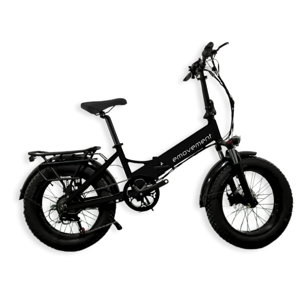 E-Movement Panther v4.2 - Folding Electric Bike - 250W Black/ Blaze Red/ Babe Pink