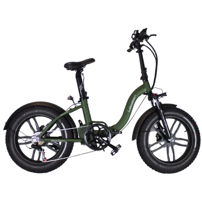 E-Movement Hunter Extreme - Folding Electric Bike - 250W Black/ Military Green