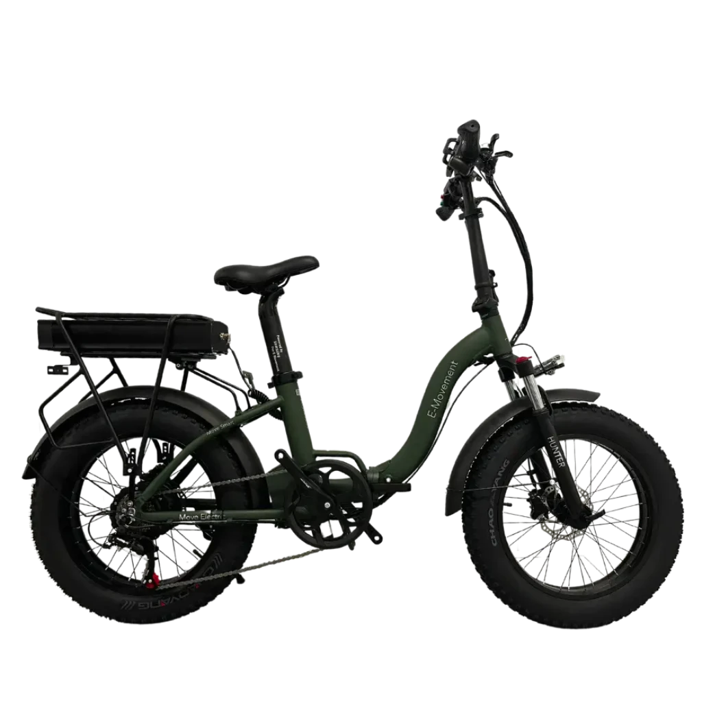 E-Movement Hunter Extreme - Folding Electric Bike - 250W Black/ Military Green