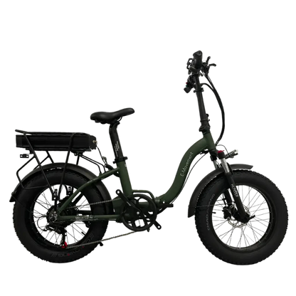 E-Movement Hunter Extreme - Folding Electric Bike - 250W Black/ Military Green