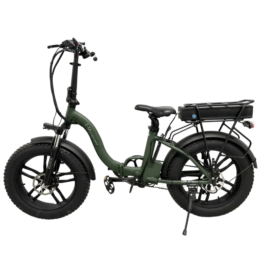 E-Movement Hunter Extreme - Folding Electric Bike - 250W Black/ Military Green